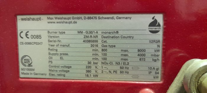 سرویس و تنظیم مشعل 8000KW Weishaupt